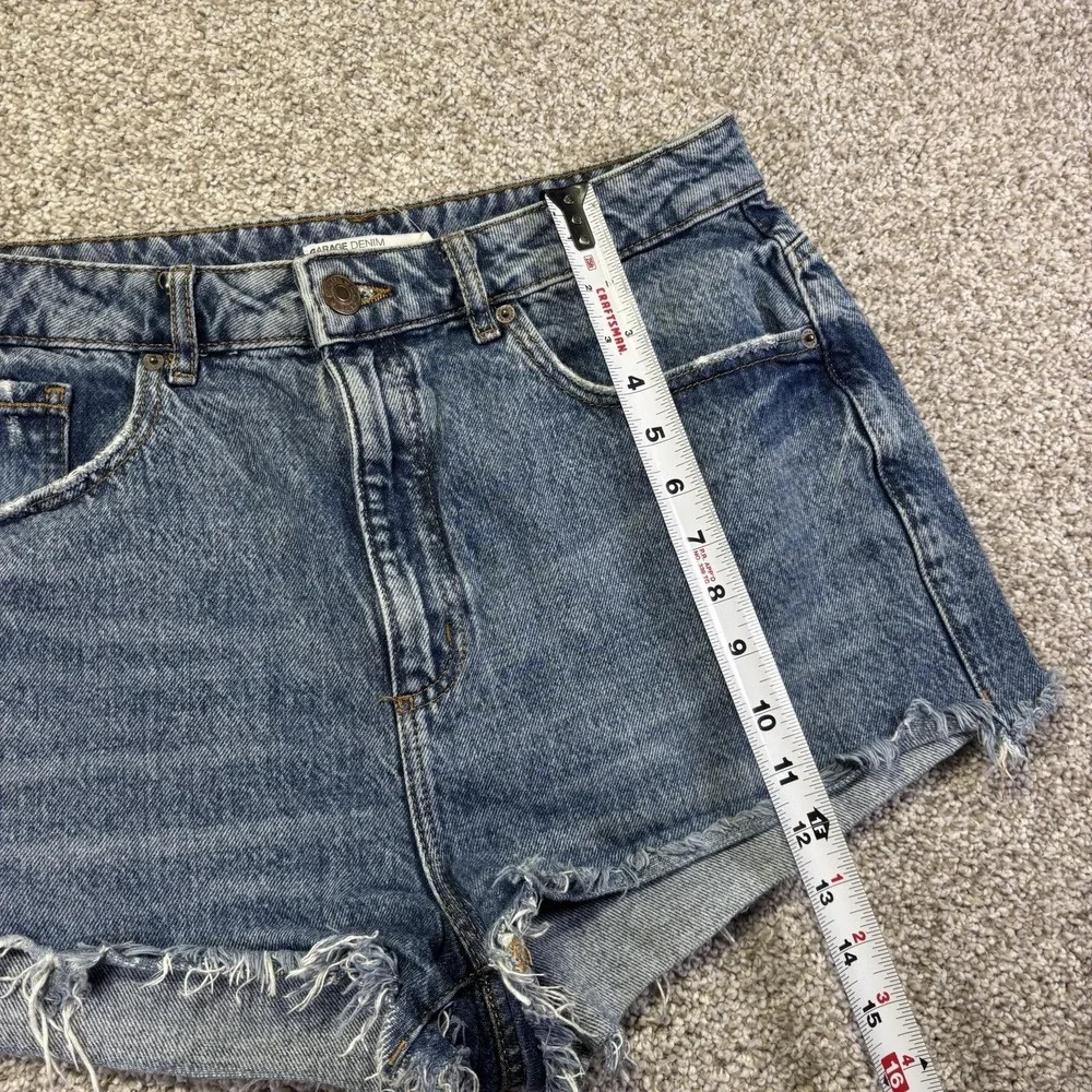 Garage Denim Shorts Womens 11 Blue Festival Cut Off Frayed Hem Denim Casual